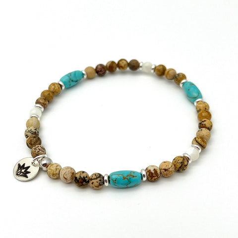 Jaspis Armband mit Perlmutt und Howilth