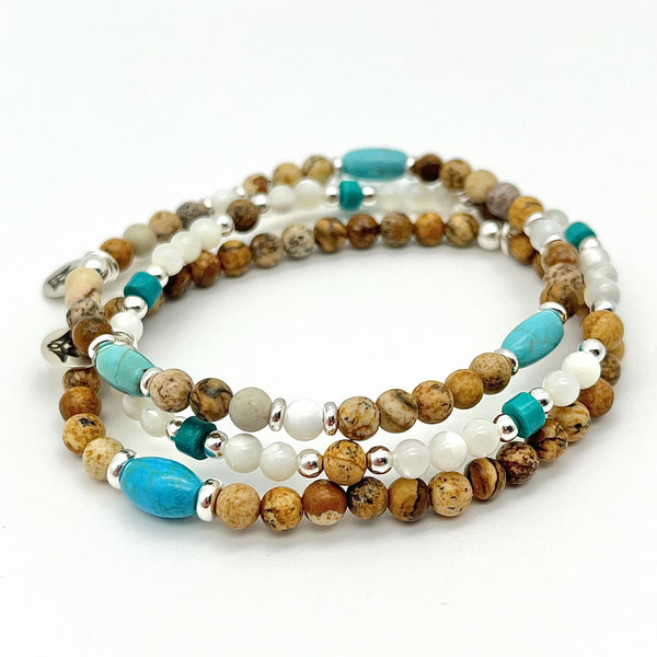 Jaspis Armband mit Howlith