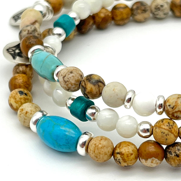 Jaspis Armband mit Howlith