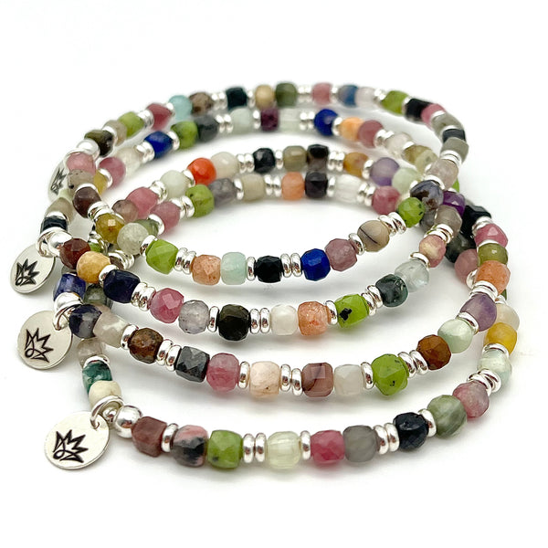 Edelstein-Mix Armband im Boho-Style