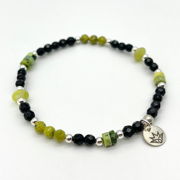 Onyx Armband mit Serpentin