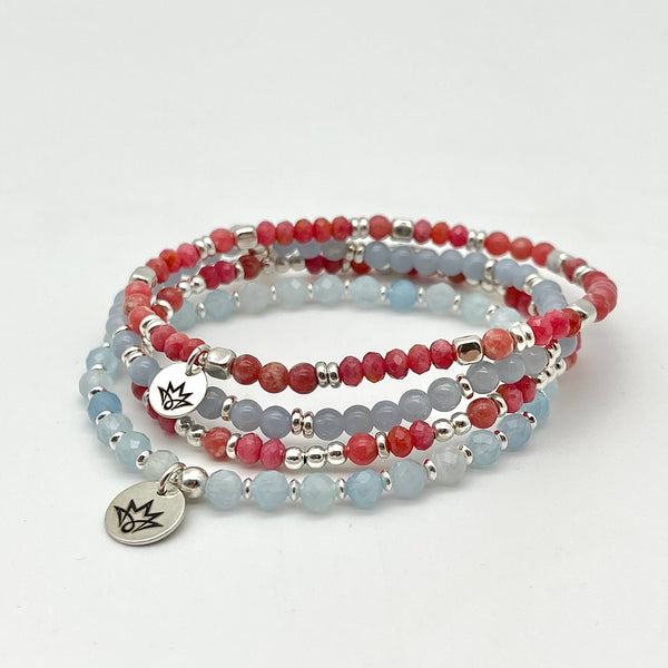 Rhodonit Armband mit Thulit