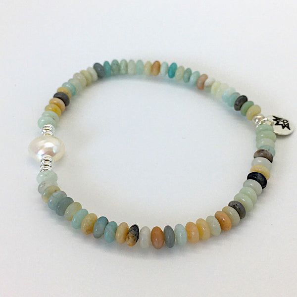 Andenopal Armband mit Süßwasserzucht-Perle