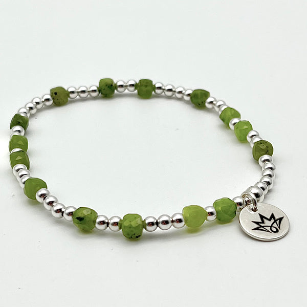 Serpentin Armband mit 925 Silber