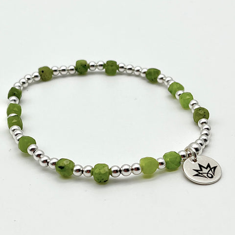 Serpentin Armband mit 925 Silber