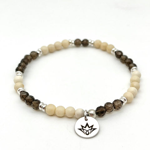 Rauchquarz Armband mit Flußstein