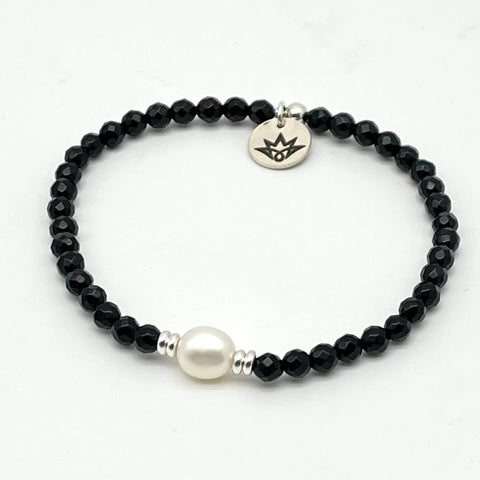 Onyx Armband mit Süßwasser Perle