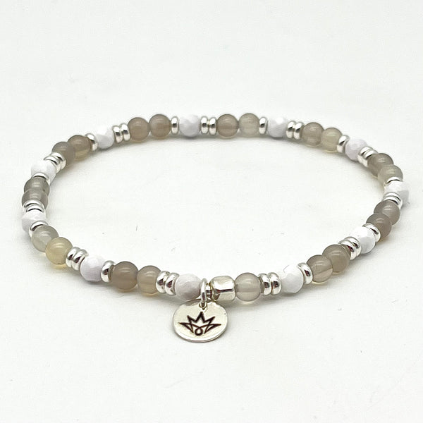 Achat Armband - Grau/Weiß