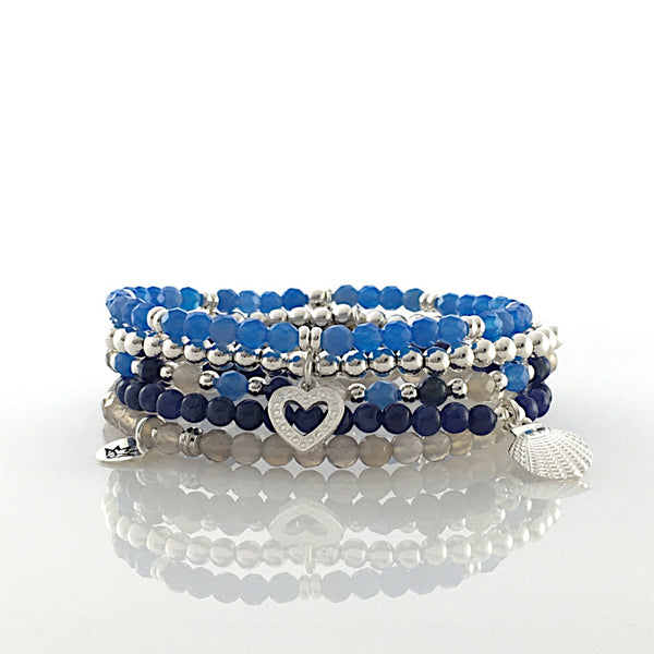 Kugelarmband aus 925 Silber mit Herz Charm