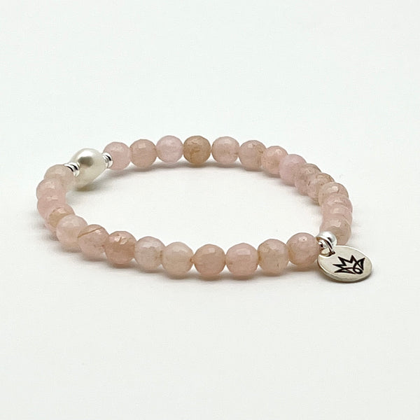 Morganit Armband mit Süßwasserperle