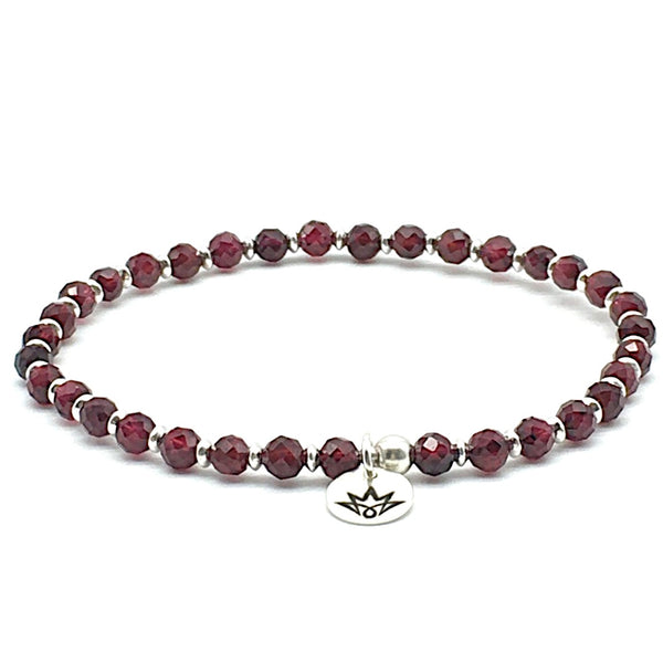 Granat Armband mit 925 Silber