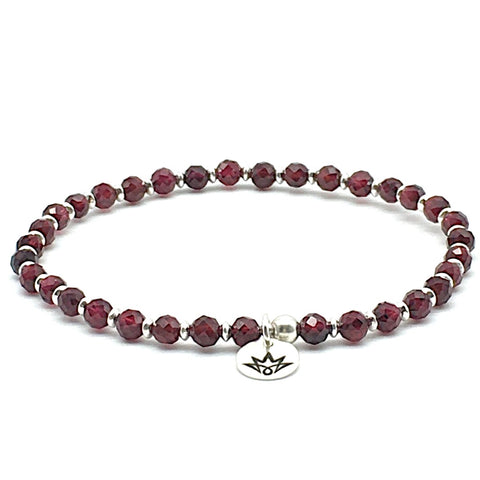 Granat Armband mit 925 Silber