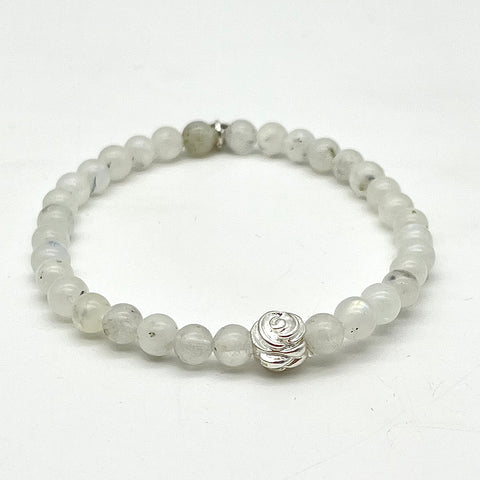 Labradorith Armband in weiß