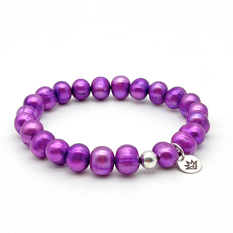 Süßwasser-Zuchtperlen Armband in violett
