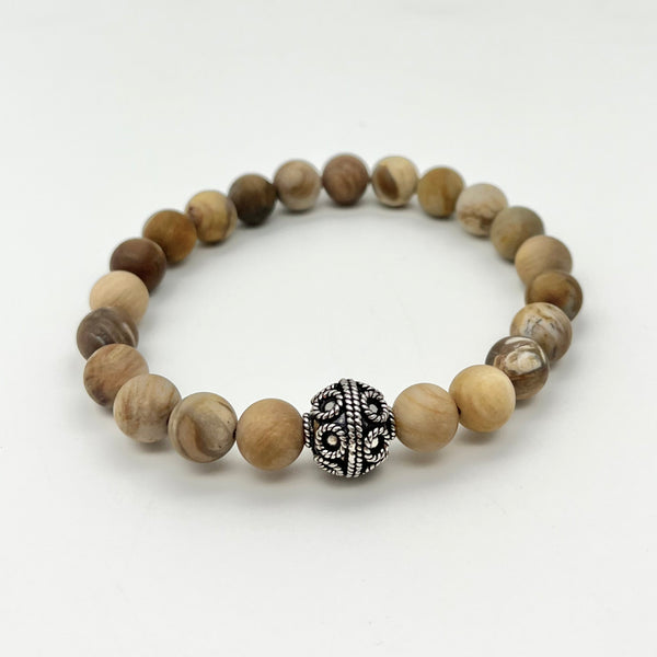 Herrenarmband aus versteinertem Holz