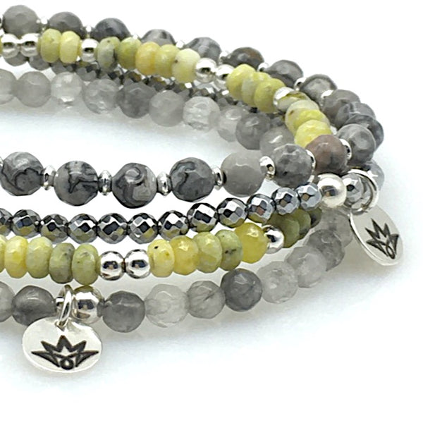 Armband-Set Grau/Gelb