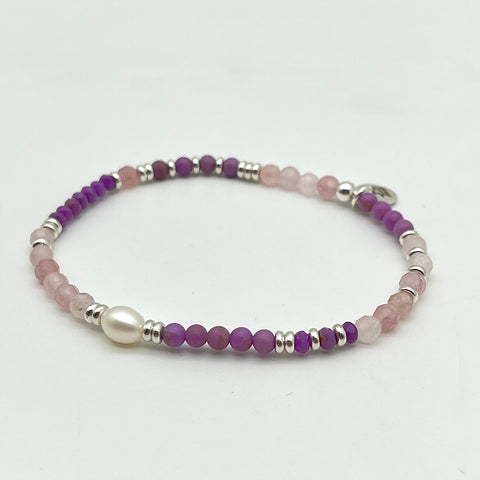 Phosphosiderit Armband mit Rosenquarz