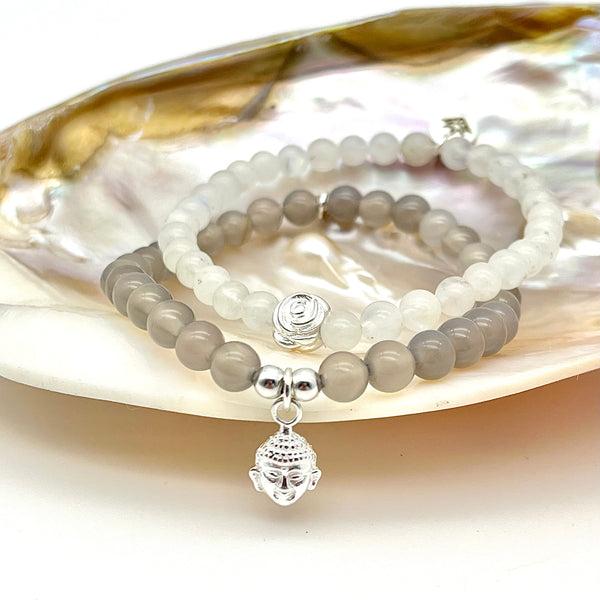 Achat Armband mit Buddha