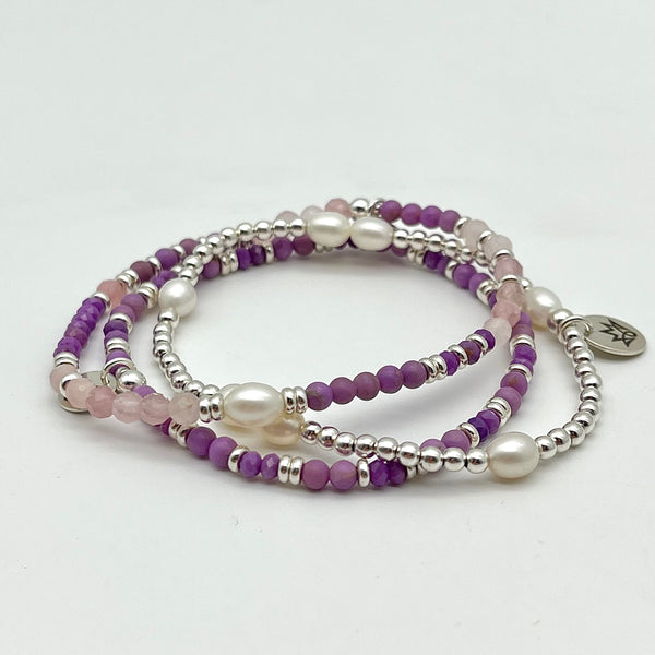 Phosphosiderit Armband mit Rosenquarz