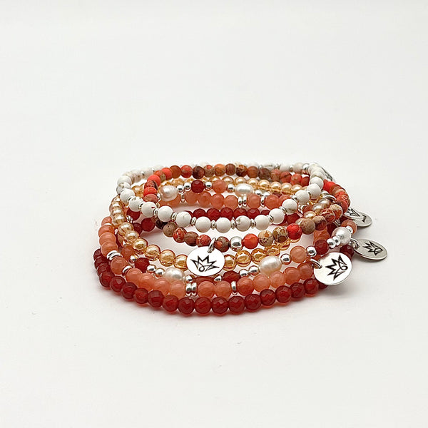Edelsteinarmbänder in Orange
