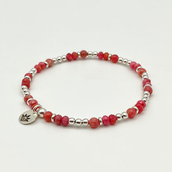 Rhodonit Armband mit Thulit