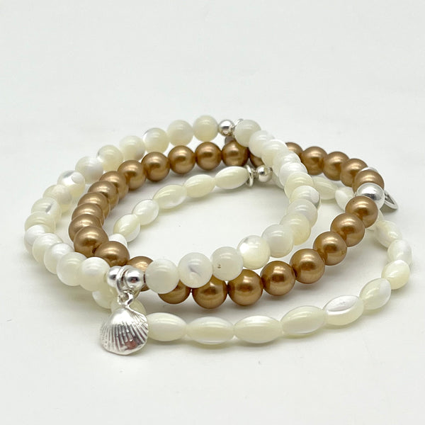 Muschelkernperlen Armband