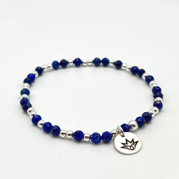 Armband aus Lapislazuli und 925 Sterling Silber