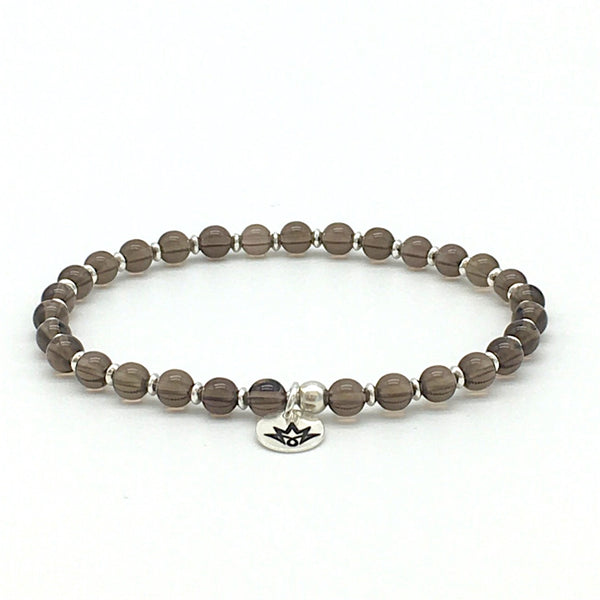 Rauchquarz Armband mit 925 Sterling Silber