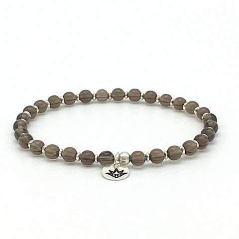 Rauchquarz Armband mit 925 Sterling Silber