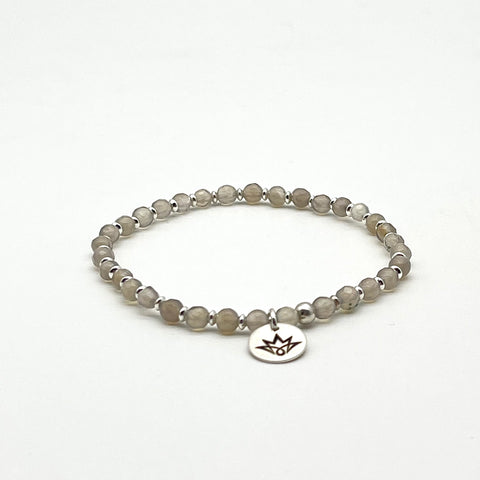 Edelsteinarmband aus Achat mit 925 Silber