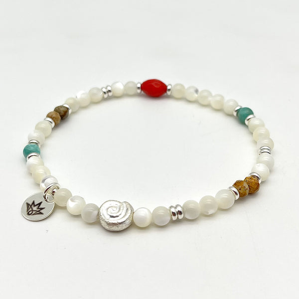 Perlmutt Armband mit Edelsteinen