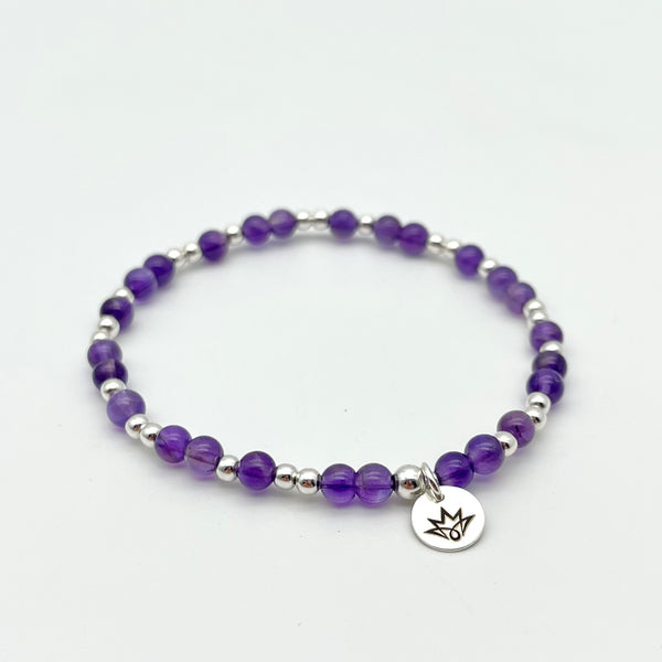 Amethyst-Armband mit 925 Silber