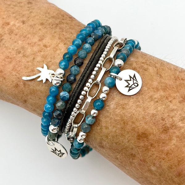 Apatit Armband mit 925 Silber