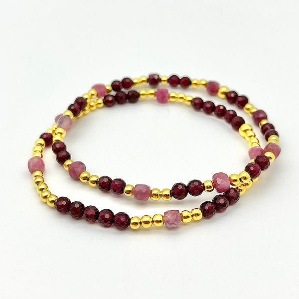 Armband-Set aus Granat und Turmalin