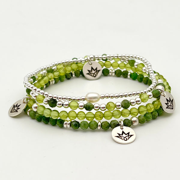 Peridot Armband mit Diopsid
