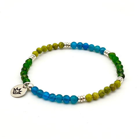 Apatit-Armband mit Chromdiopsid und Serpentin