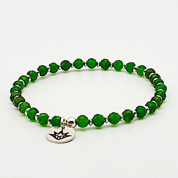 Armband-Set aus Chromdiopsid und Silber