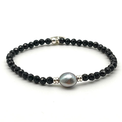 Spinell Armband mit Süßwasser-Zuchtperle