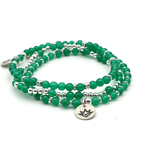 Armband-Set aus grünem Achat