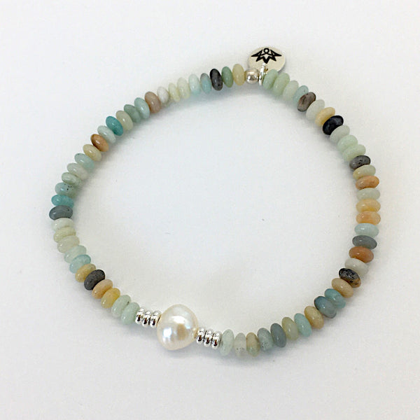 Andenopal Armband mit Süßwasserzucht-Perle