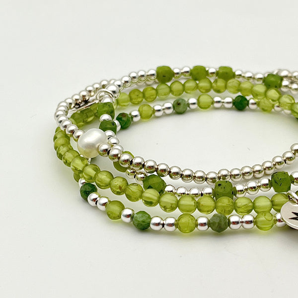 Peridot Armband mit Diopsid
