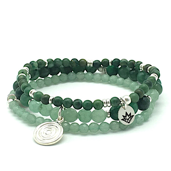 Prasem Armband mit Silber