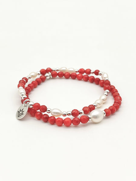 Armband aus Schaumkoralle und Süßwasserperle