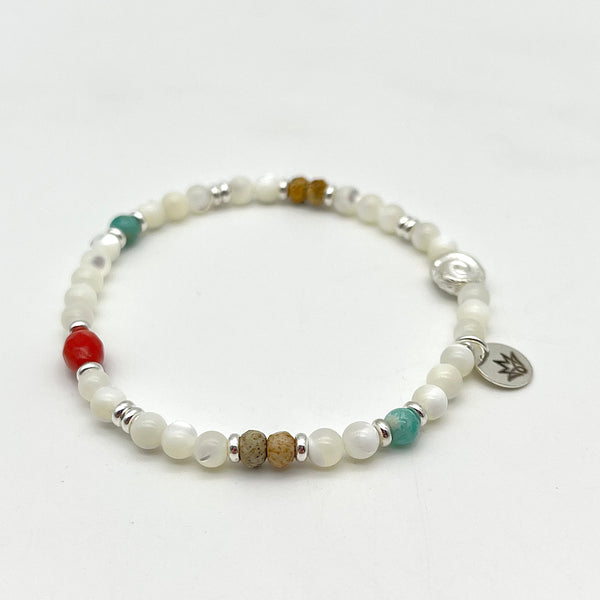 Perlmutt Armband mit Edelsteinen