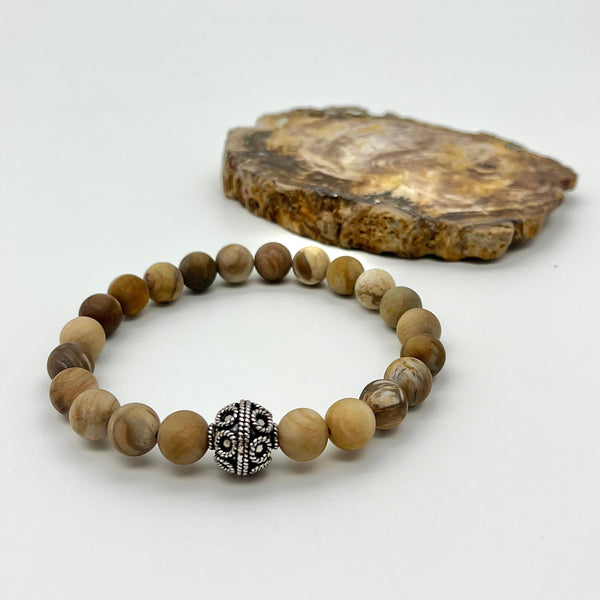 Herrenarmband aus versteinertem Holz