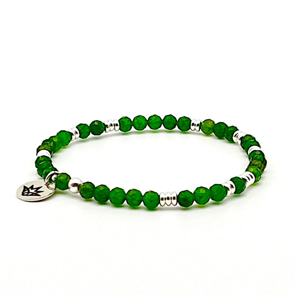 Armband-Set aus Chromdiopsid und Silber