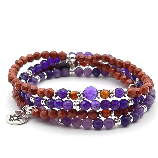 Armband aus Goldfluß und Amethyst