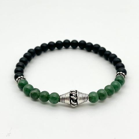 Herrenarmband aus Onyx und Prasem