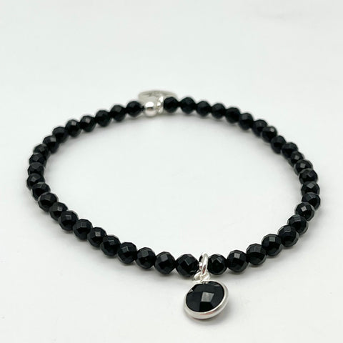 Onyx Armband mit facettiertem Anhänger