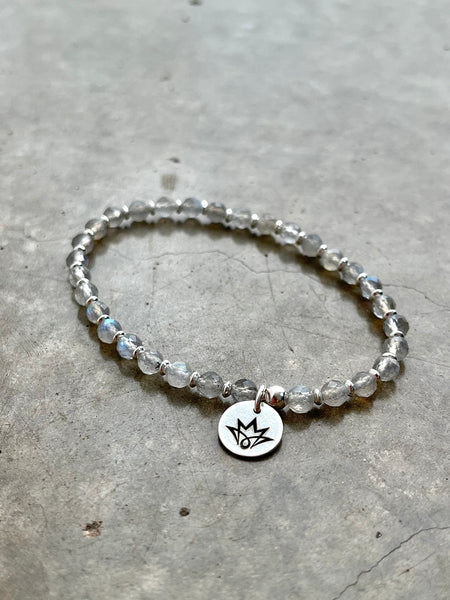 Labradorith Armband mit Details aus 925 Sterling Silber